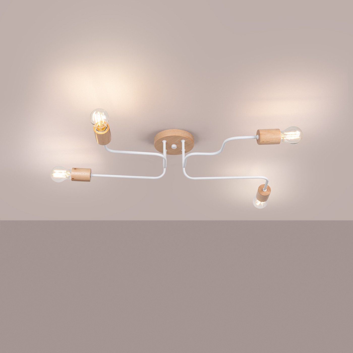 SOLLUX lighting Kronleuchter Kronleuchter Timbo 4 Weiß, Nicht enthalten