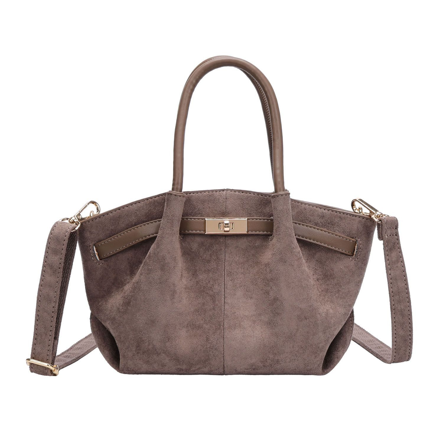 Schultertasche Damen Tasche Tote Bag Handtasche Wildleder Optik Mini Bag Business