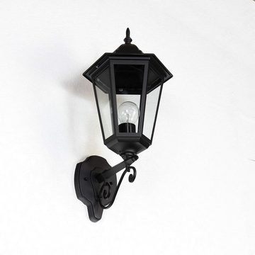 Licht-Erlebnisse Außen-Wandleuchte BRISTOL, ohne Leuchtmittel, Außenleuchte Wand Schwarz Rustikal Laterne Garten Haus Wandlampe