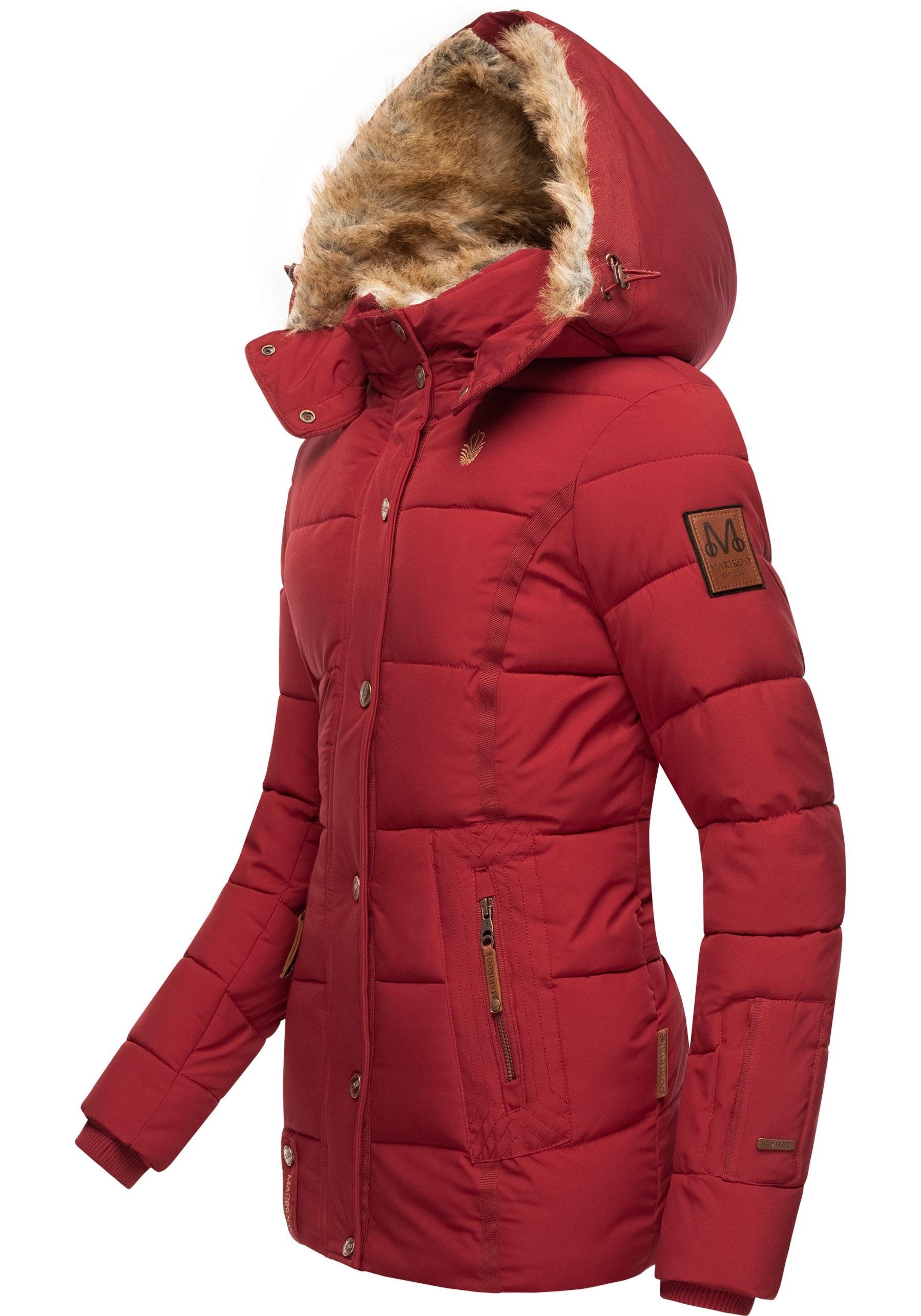 Marikoo Winterjacke Nekoo stylische Damen Steppjacke mit großer Kapuze günstig online kaufen
