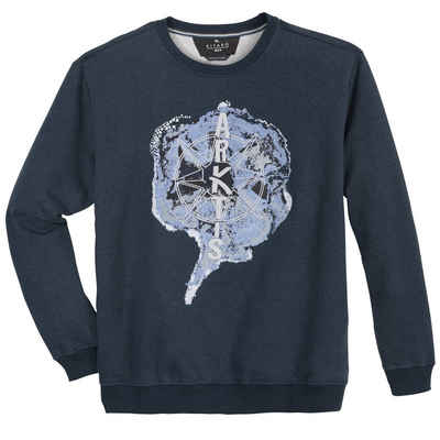 Kitaro Kapuzensweatshirt »Große Größen Herren Sweatshirt Flockprint navy melange Kitaro«