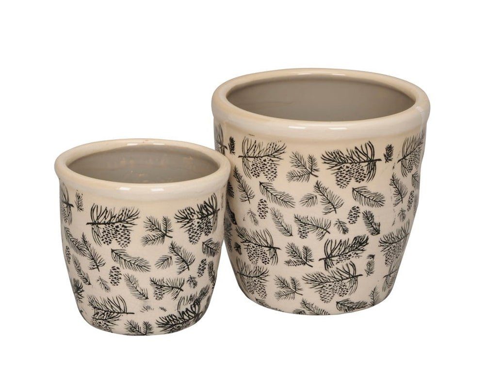 matches21 HOME & HOBBY Blumentopf Übertöpfe Zweige Steinzeug 2er Ø 12,5