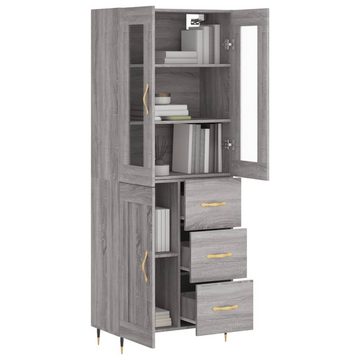 furnicato Sideboard Highboard Grau Sonoma 69,5x34x180 cm Holzwerkstoff