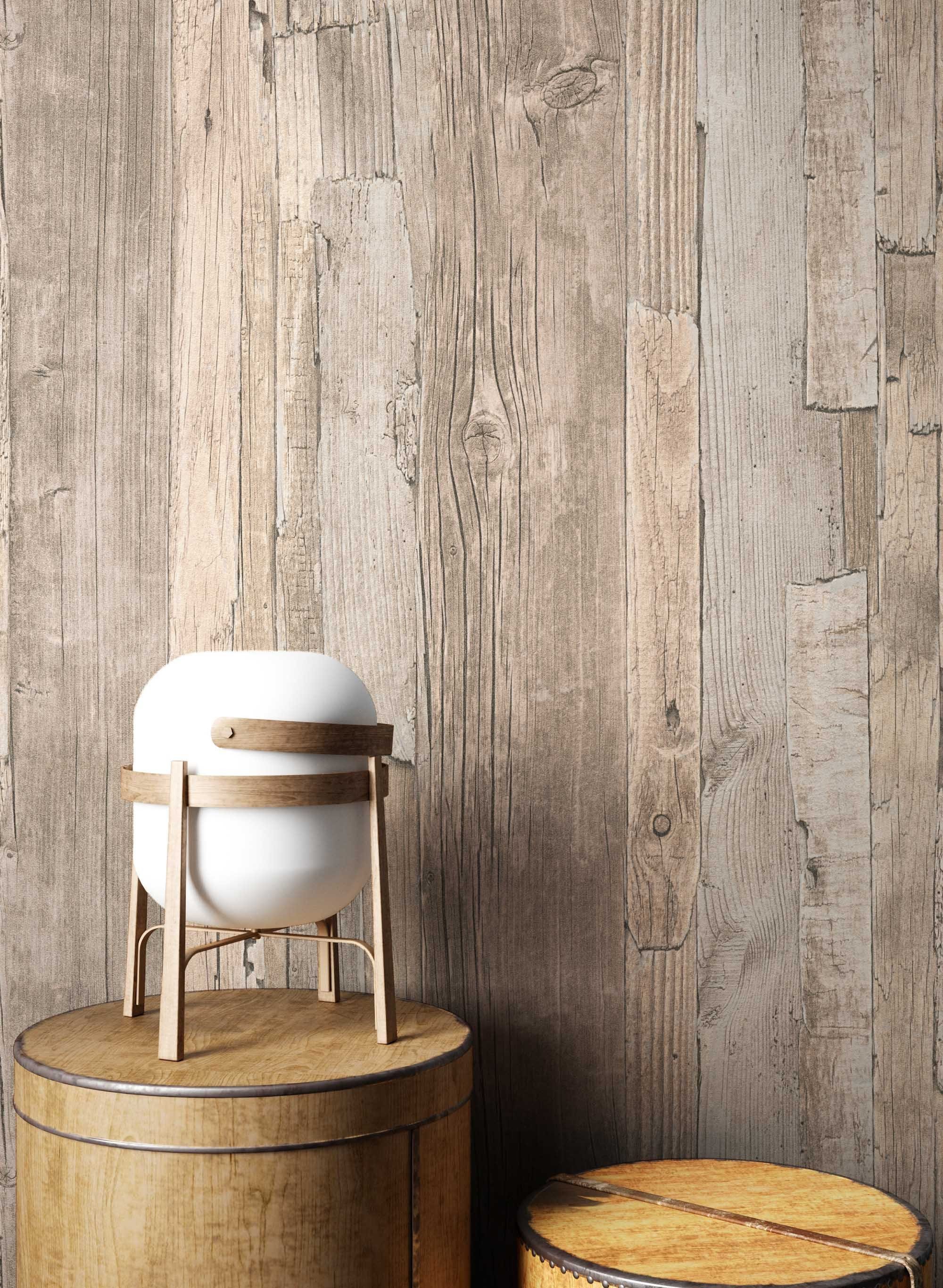 Newroom Vliestapete Natur Tapete Holzwand Holzbalken,Holz,Streifen, Tapete günstig online kaufen