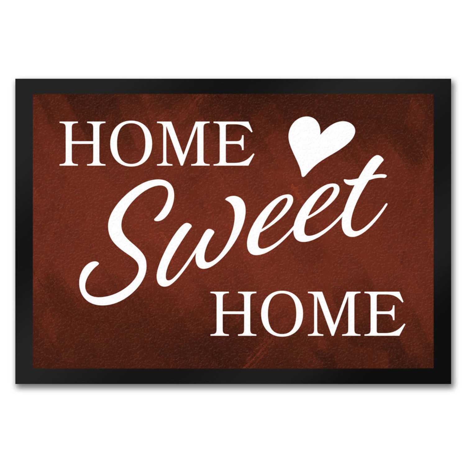Fußmatte Home Sweet Fußmatte mit eleganter Aufschrift auf rotem Hintergrund, speecheese