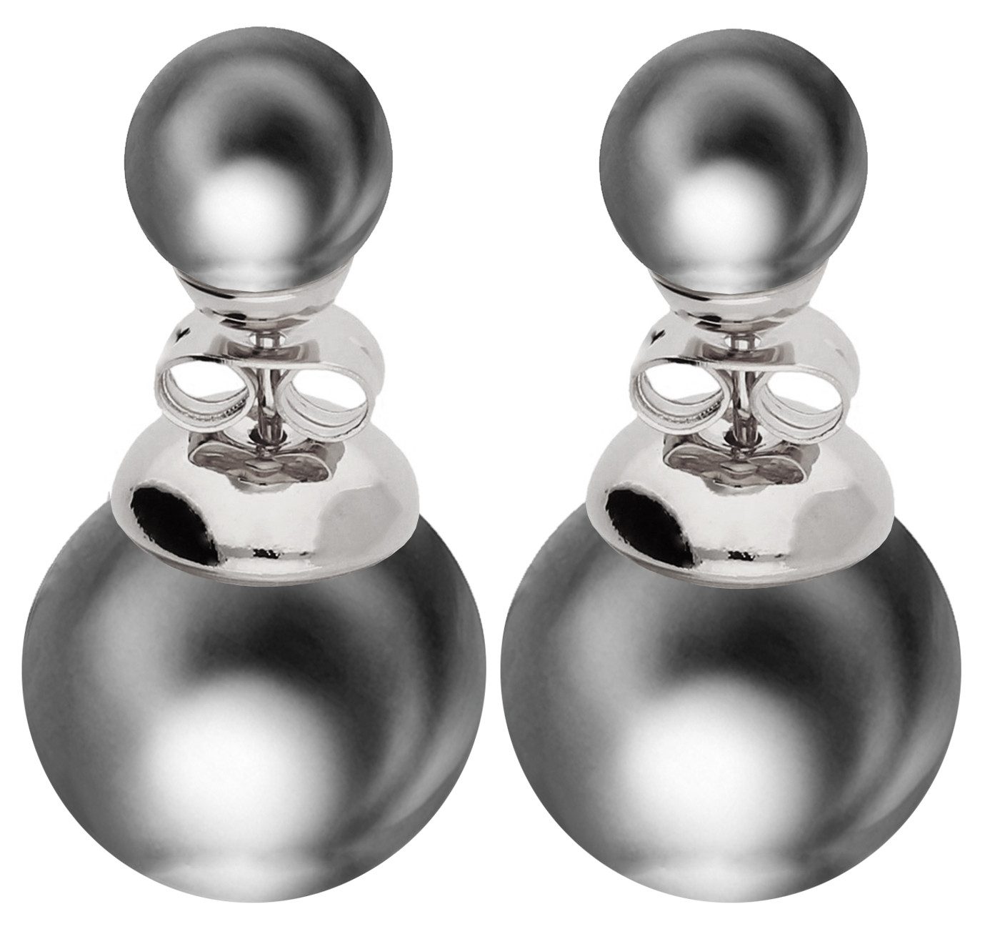 LÖB Paar Ohrstecker Silber Ohrringe Zwei Doppel Perlen Perlenohrringe Kugel günstig online kaufen