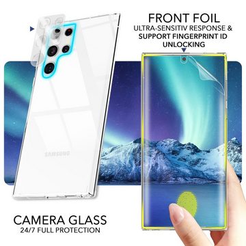 Nalia Smartphone-Hülle Samsung Galaxy S23 Ultra, Klare Harte Hülle / 2x Display- & Kameraschutz / Anti-Gelb / Kratzfest