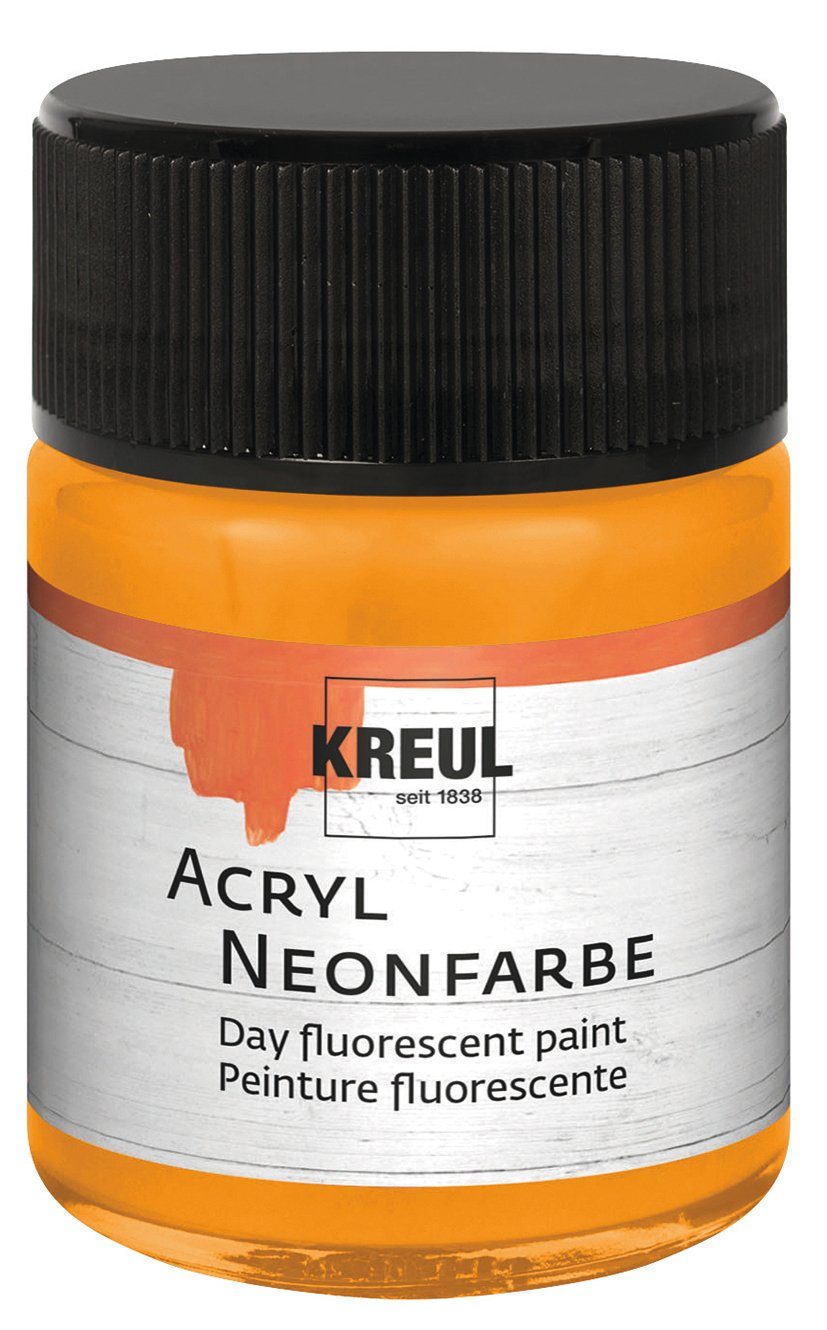 Kreul Bastelfarbe Acrylneonfarbe Day fluorescent paint, 50 ml Neon-Orange | Malstifte