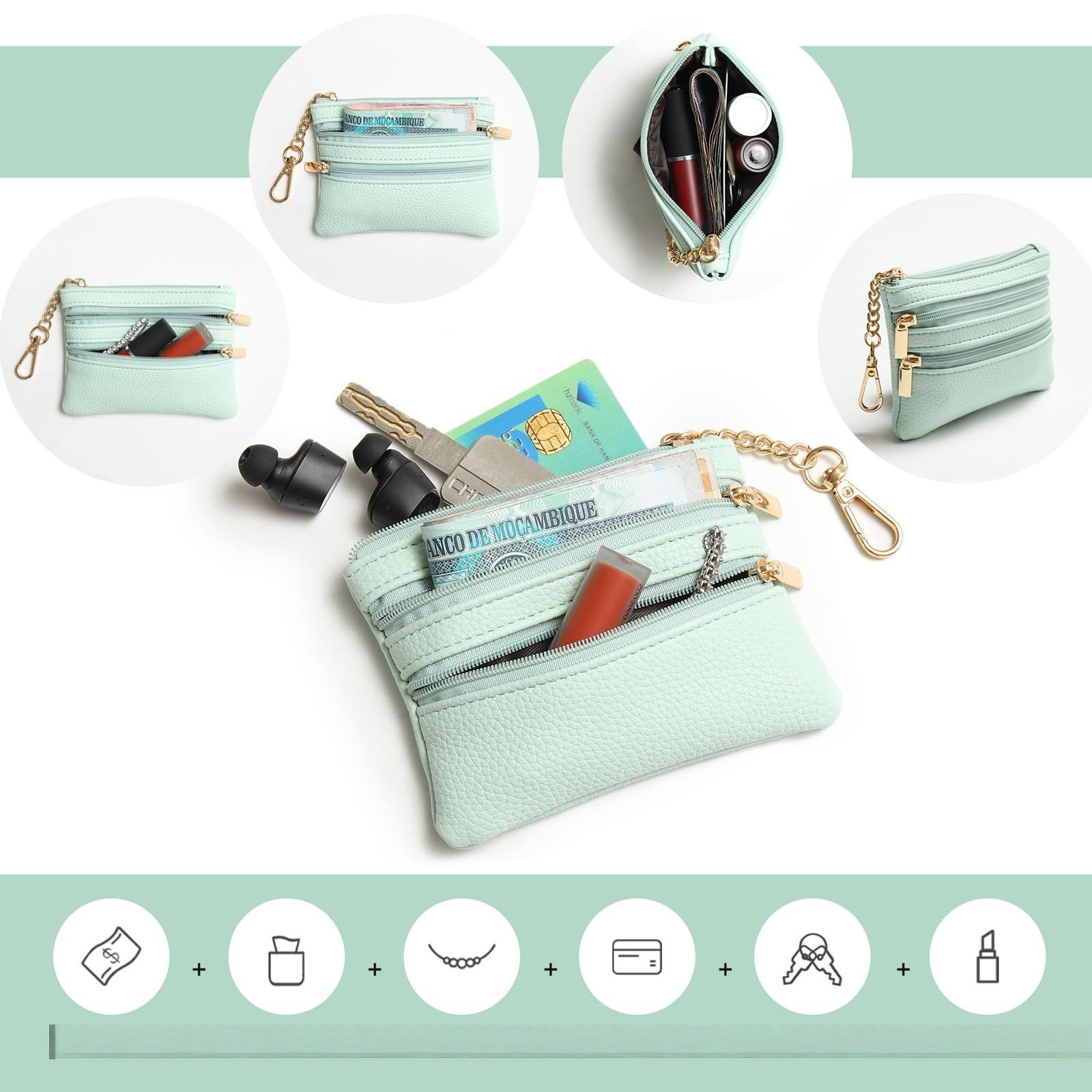 FOUORTUNATE-BEE Handykette Verstellbarer Handy- und Schultergurt, Crossbody- und Handgelenkband, Ersatz-Trageriemen für Damen Handtaschen, kleine Taschen Geldbö – Bild 5 von 5