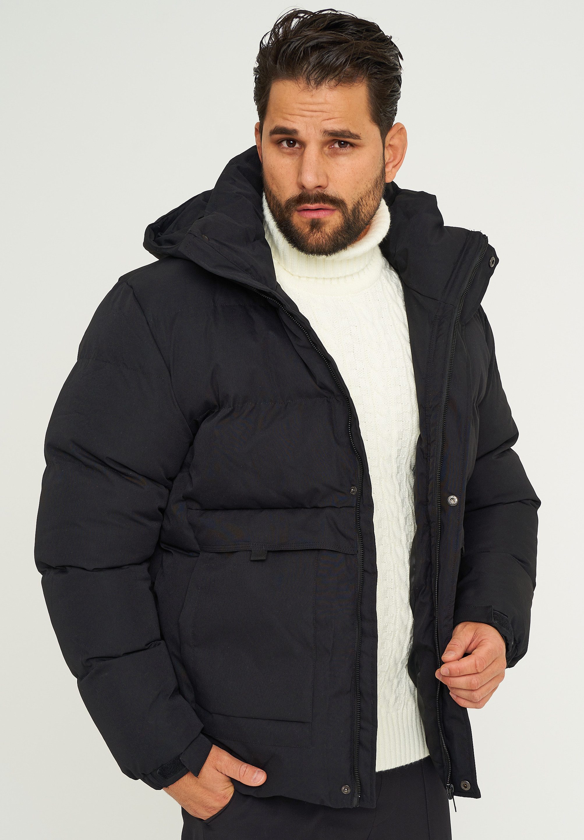 SOULSTAR Winterjacke S2TIMA Herren Pufferjacke mit Kapuze warme Steppjacke Mens Jacket