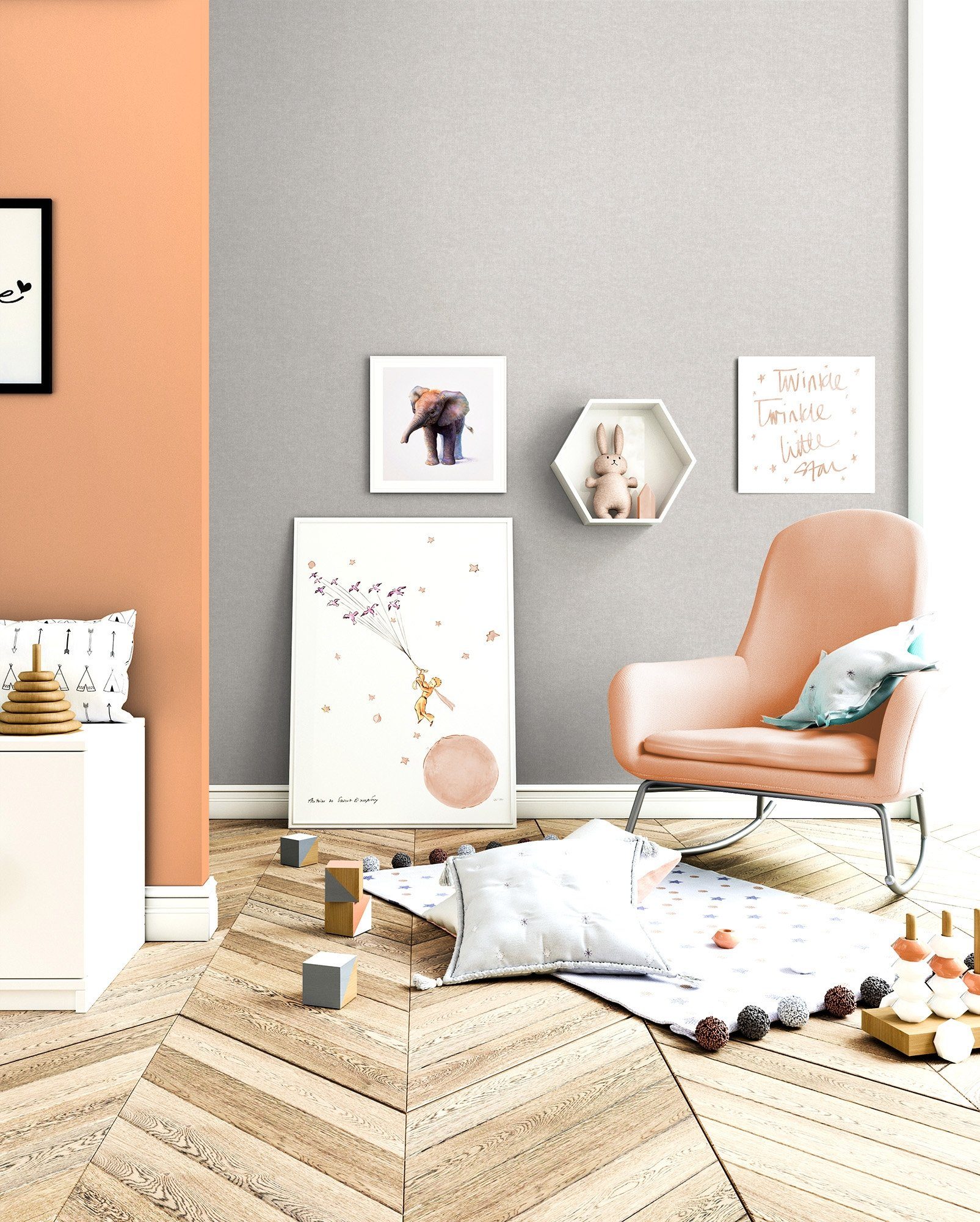 Newroom Vliestapete Dottis Uni Grey Tapete Universal Unifarbe,Struktur,Mono günstig online kaufen