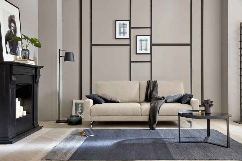 hülsta sofa 2-Sitzer hs.450, Armlehne niedrig, Fuß chromfarben glänzend, Breite 164 cm