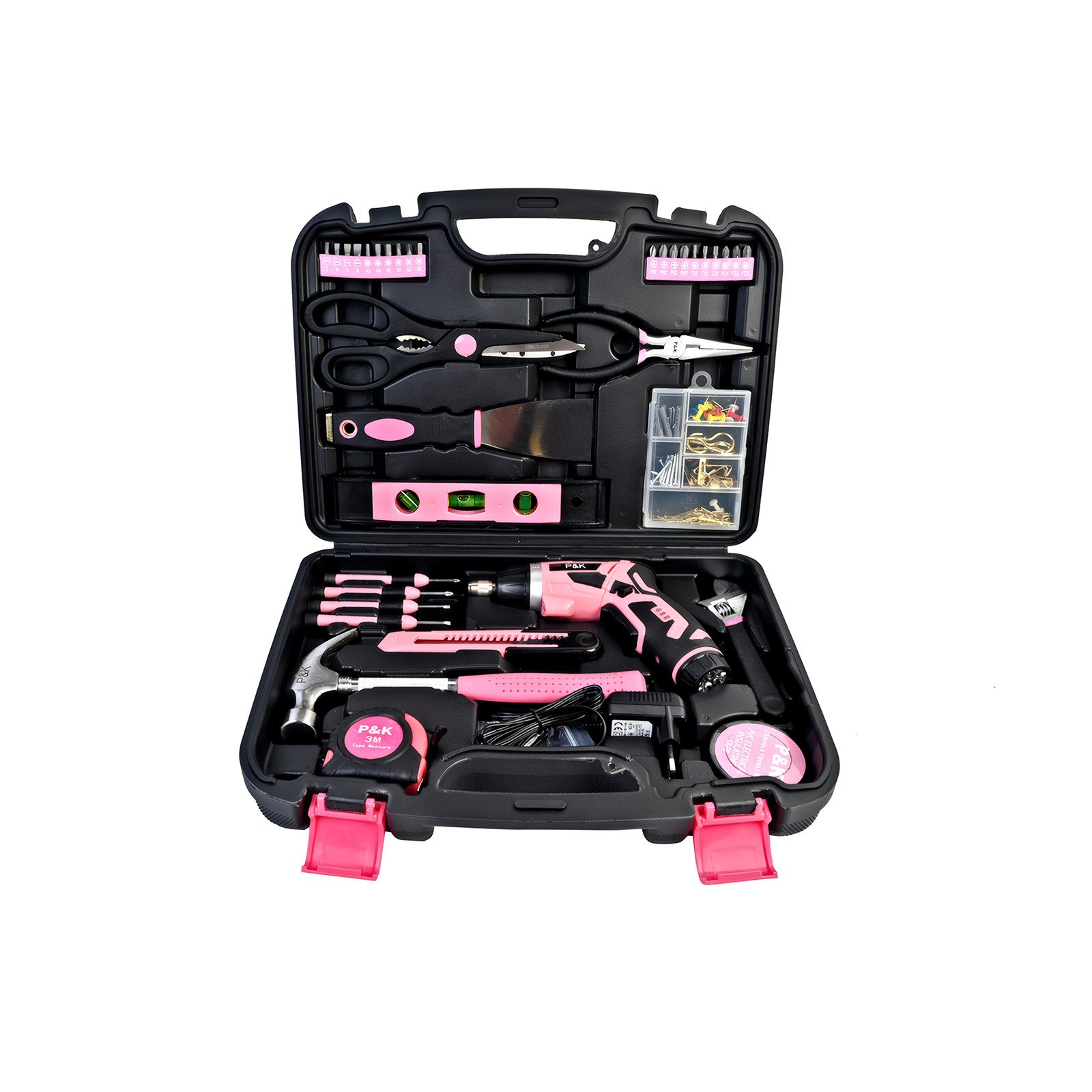 Werkzeugkoffer 135 Teiliges Werkzeugset Werkzeugkoffer in Pink Design