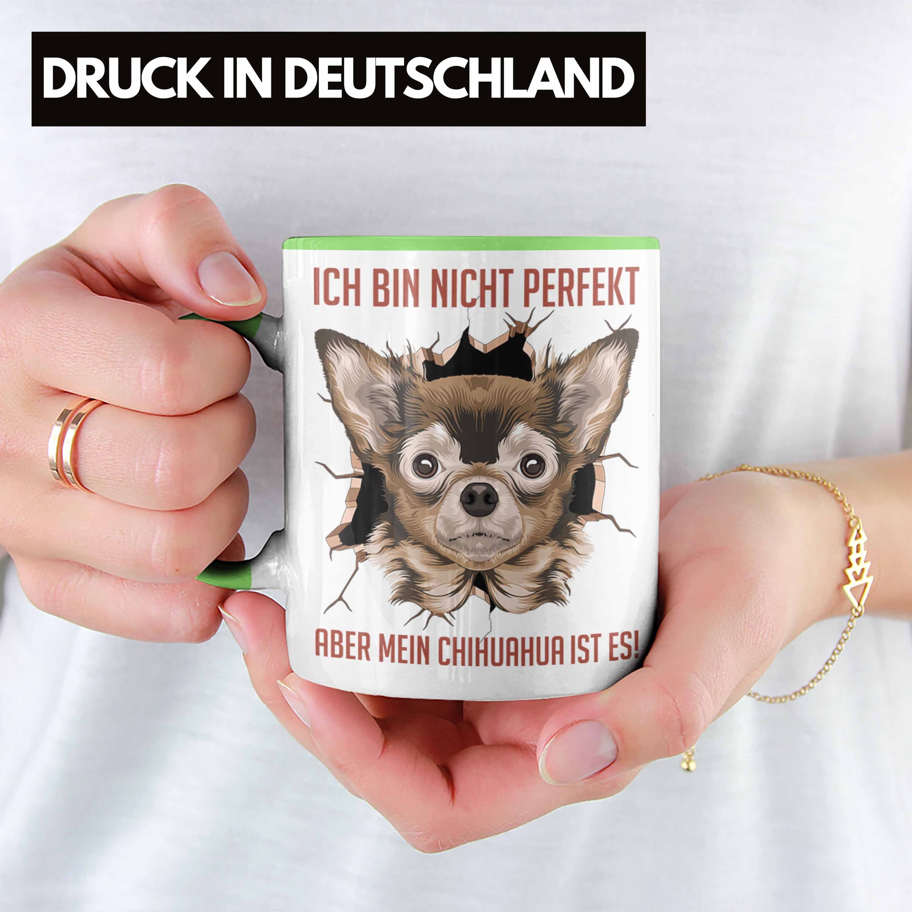 Trendation Tasse Chihuhahua Geschenkidee Kaffee-Becher Grün Tasse Geschenk Frauchen Besitzer