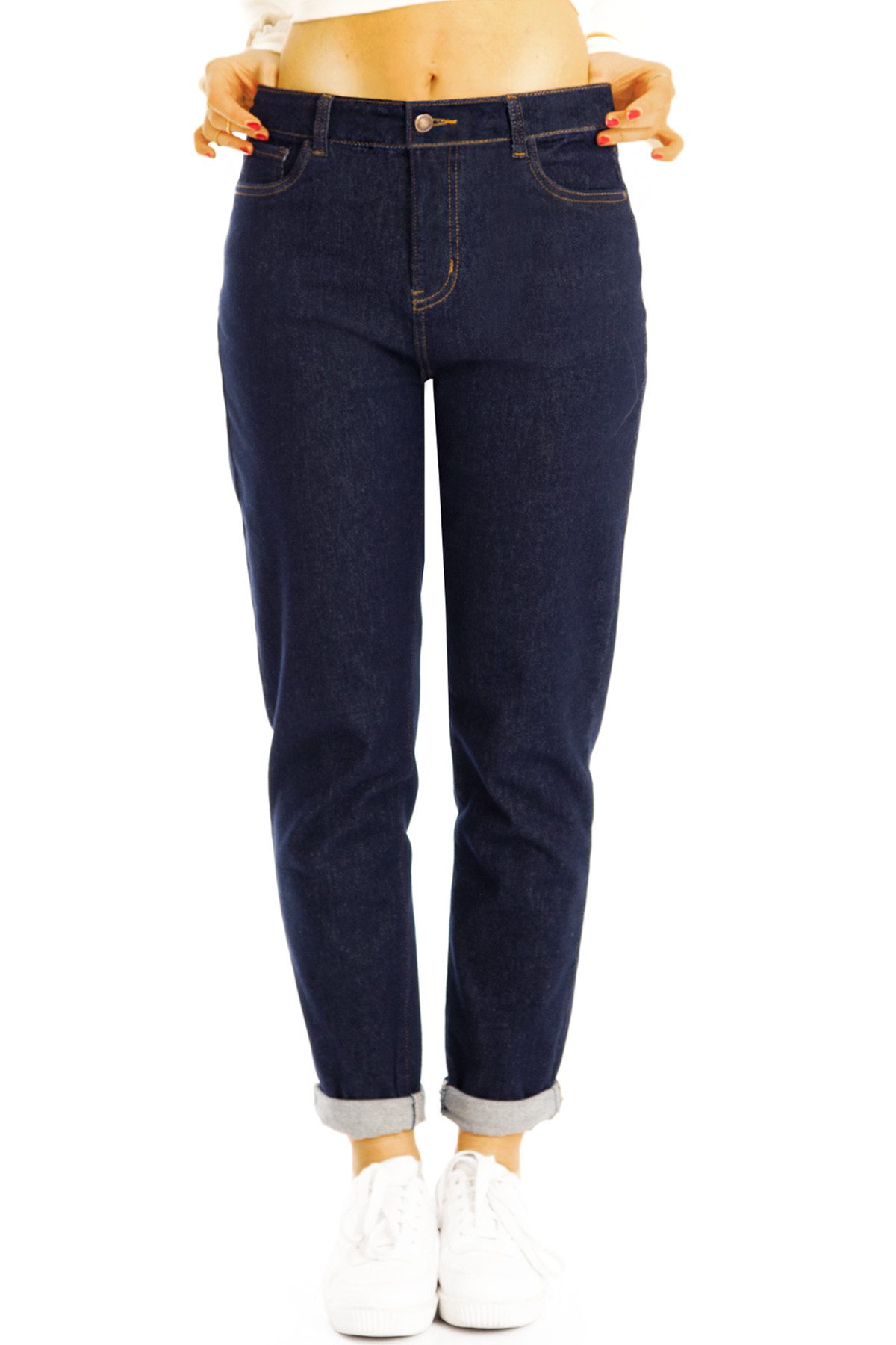 be styled Mom-Jeans Girlfriend Mom fit Jeans Hose High Waist Jeanshose - Damen - j27L-3 mit Stretch-Anteil