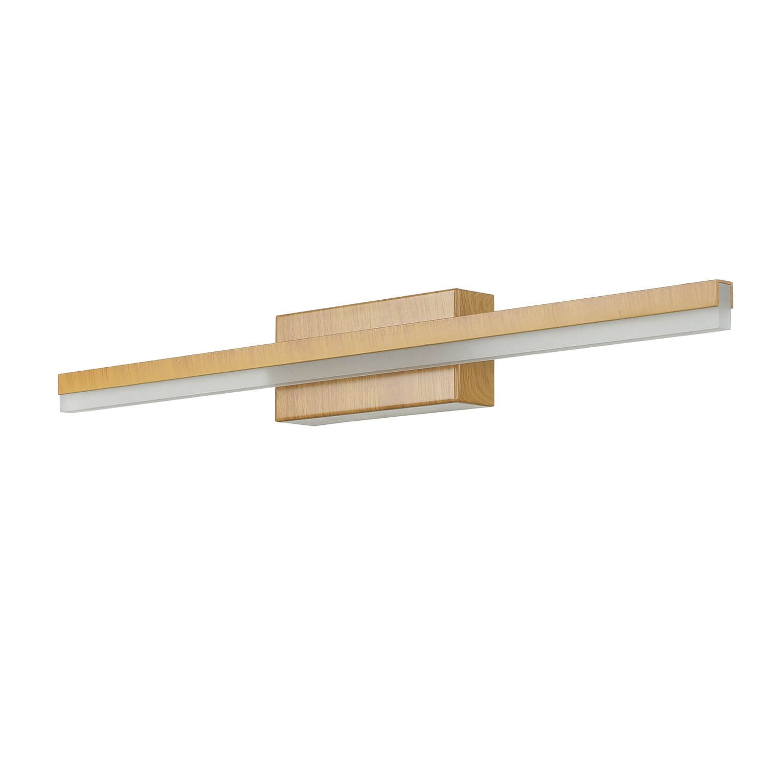 Licht-Erlebnisse Wandleuchte SARAH, LED, Neutralweiß, LED Wohnzimmer IP44 Holz (Kiefer) 4000 K 820 lm Edelstahl