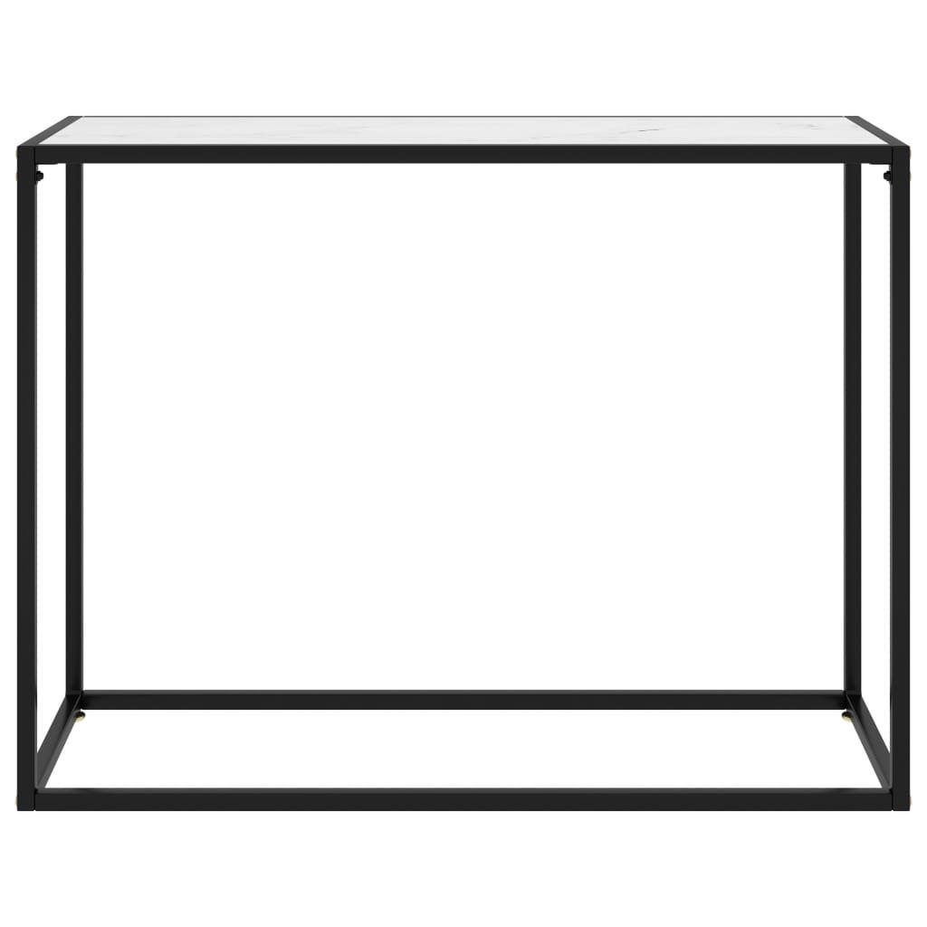 Konsolentisch Weiß Beistelltisch cm furnicato Hartglas (1-St) 100x35x75
