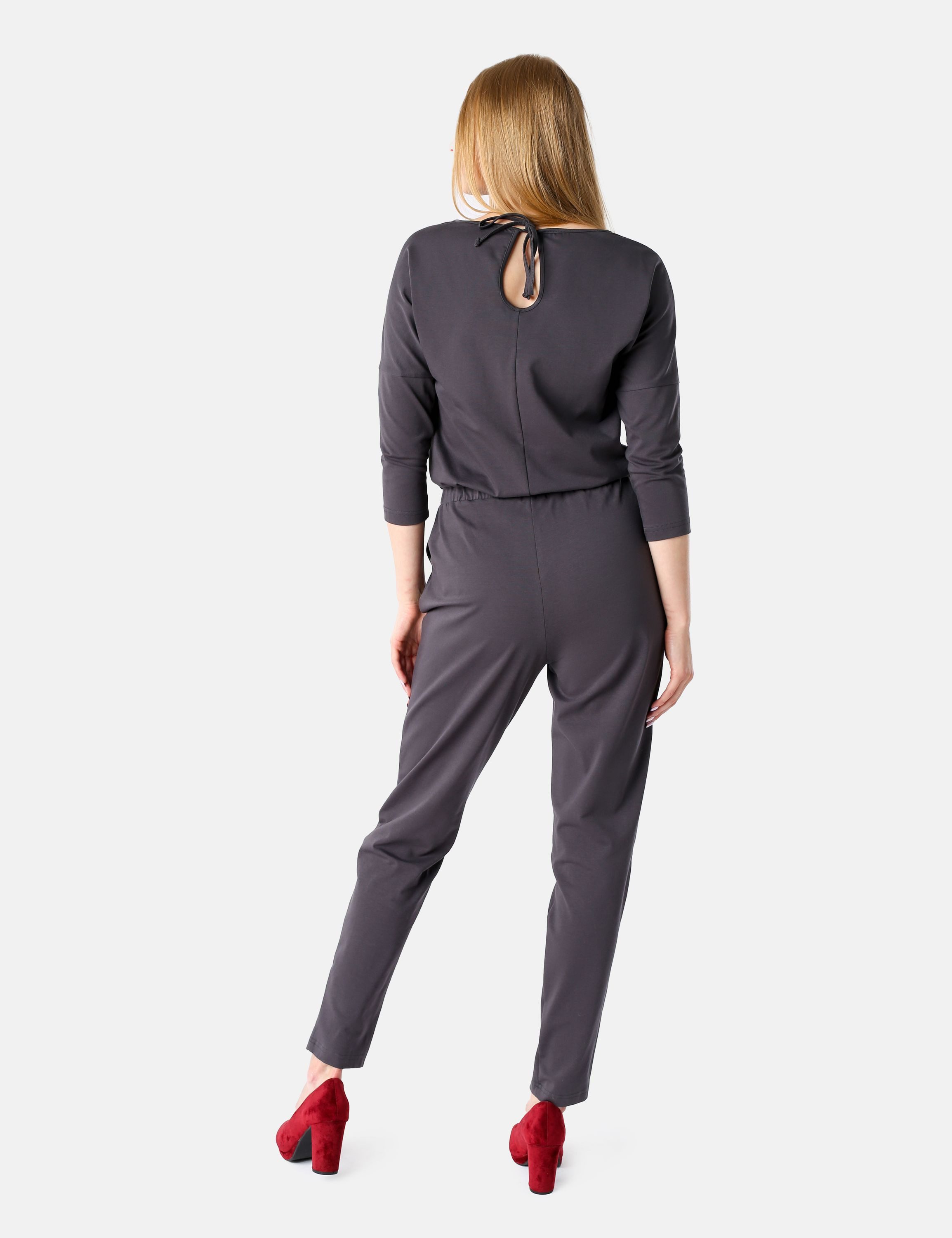 Bellivalini Jumpsuit Damen Hosenanzug mit Bindegürtel Freizeitanzug BLV50-212 (1-tlg)