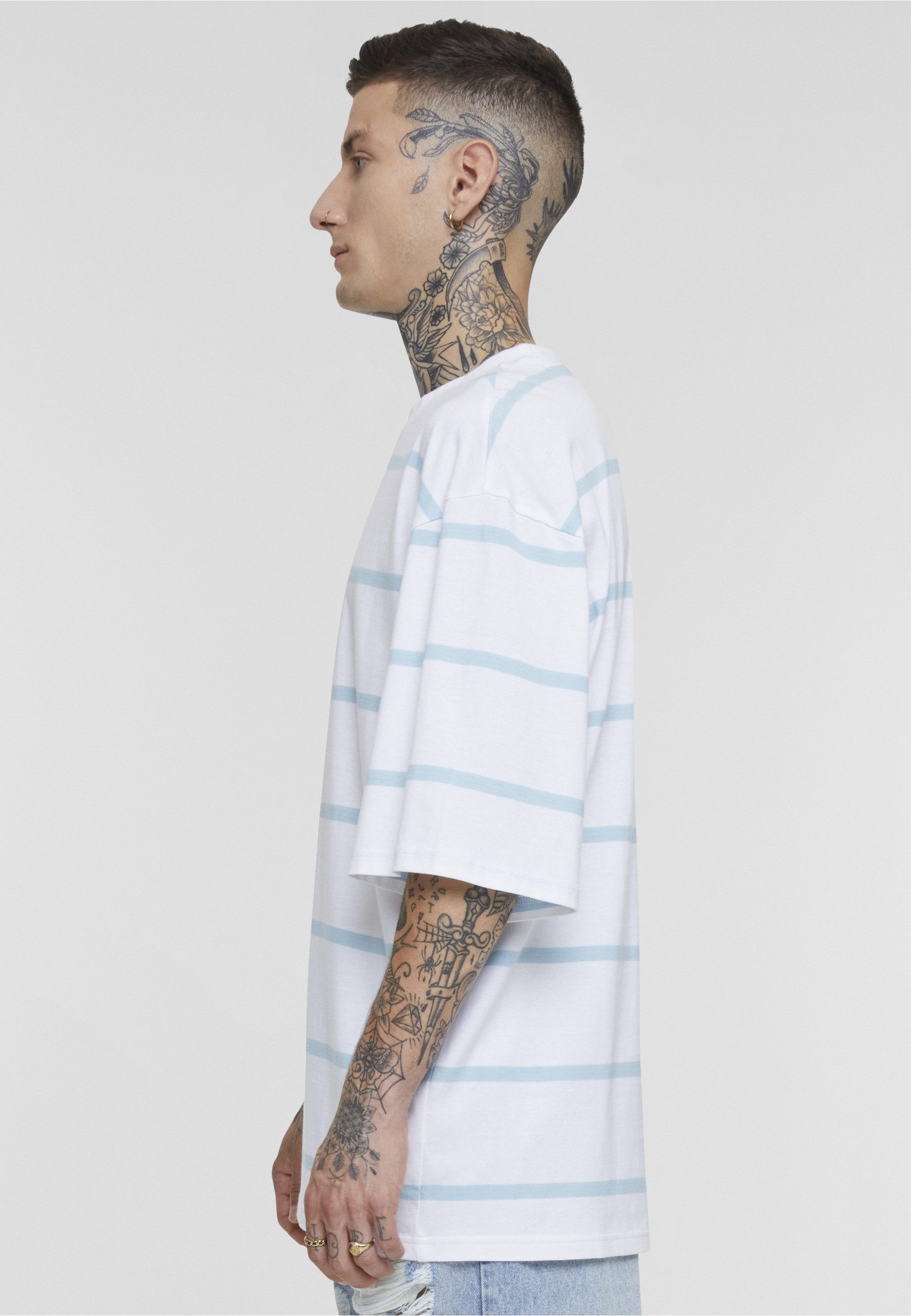 URBAN CLASSICS T-Shirt Urban Classics Herren Oversized Sleeve Modern Stripe Tee (1-tlg)