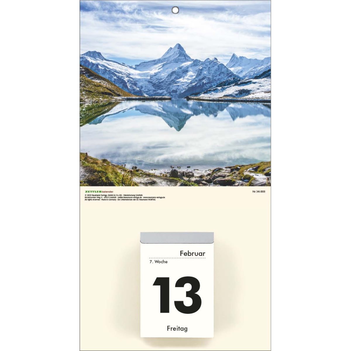 ZETTLER Abreißkalender Kalenderrückwand 18x33cm für Typ 302 / 304 / 305 / 312 Natur sortiert