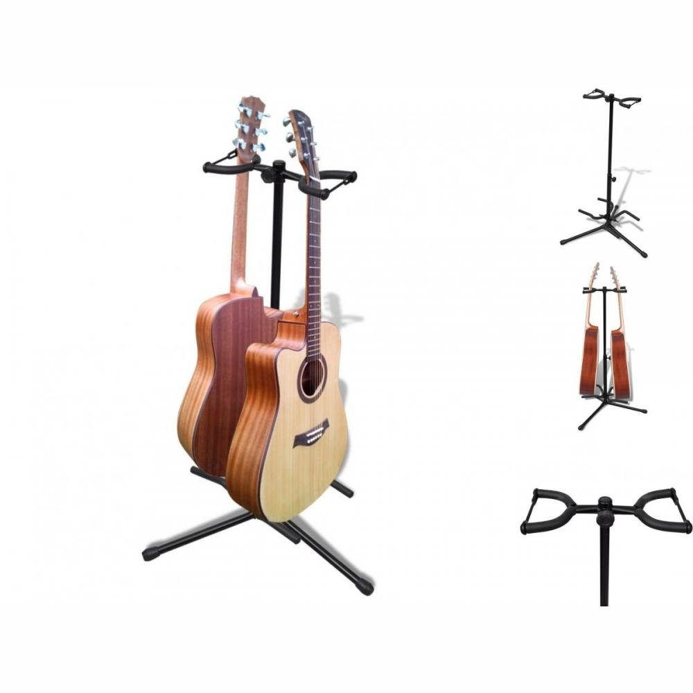 Verstellbare Faltbare Instrument-Rack vidaXL Doppelgitarrenständer Akustikgitarre