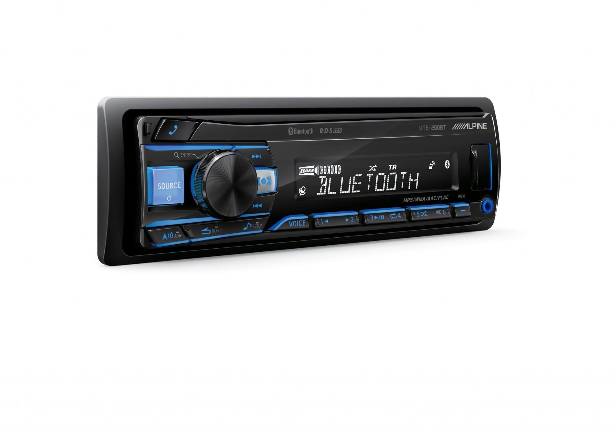 ALPINE UTE-200BT Bluetooth USB/MP3 1-DIN Autoradio Autoradio (RDS, AM/FM Radio, Animiertes Display, Freisprecheinrichtung, 1 DIN)