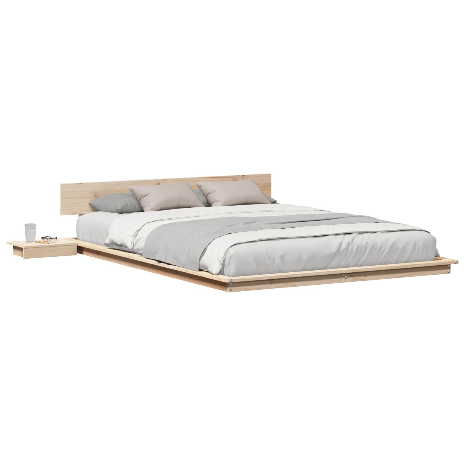 vidaXL Bett Bettgestell Braun 140 x 200 cm Holz (1-tlg)