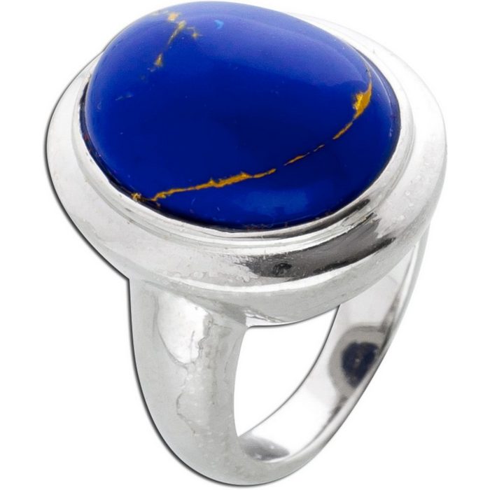 Ch.Abramowicz Silberring Silberring Ring Silber 925 Edelstein blau Lapislazuli 19 (1-tlg)