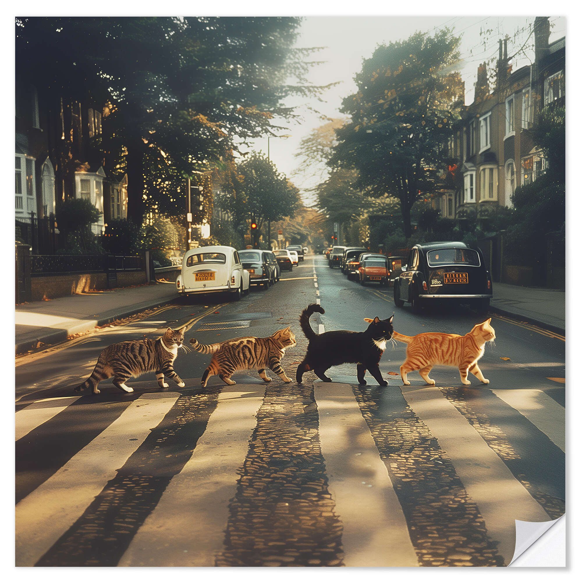 Posterlounge Poster Dikhotomy, Abbey Road Cats, günstig online kaufen
