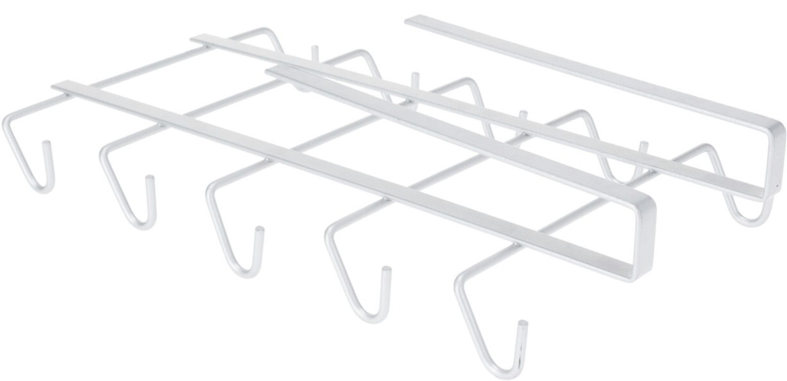 Koopman Gläserhalter Tassenhalter Schrankeinsatz Metall Silber 29x15x6cm, 1-tlg., Eisen, max Dicke 2,7cm, 10 Haken, Platzsparend
