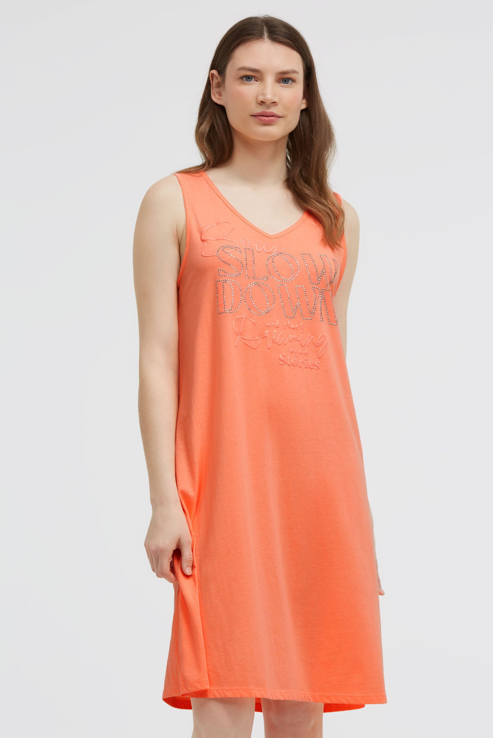 SOCCX Sommerkleid mit Glitzerstein-Wording