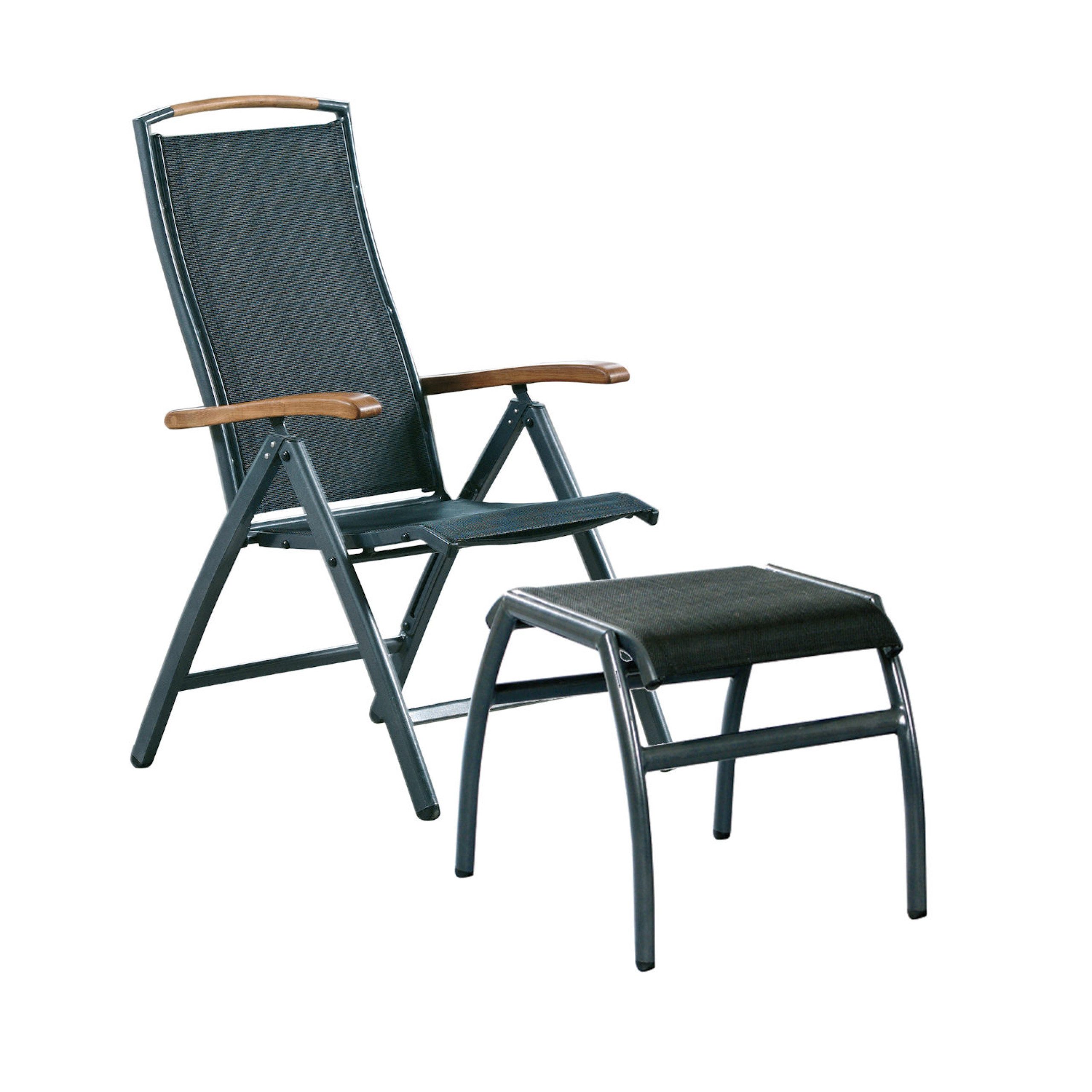 Inko Sitzgruppe Inko Klappsessel Frisco mit Fußhocker Alu/Textilen Hochlehner 3