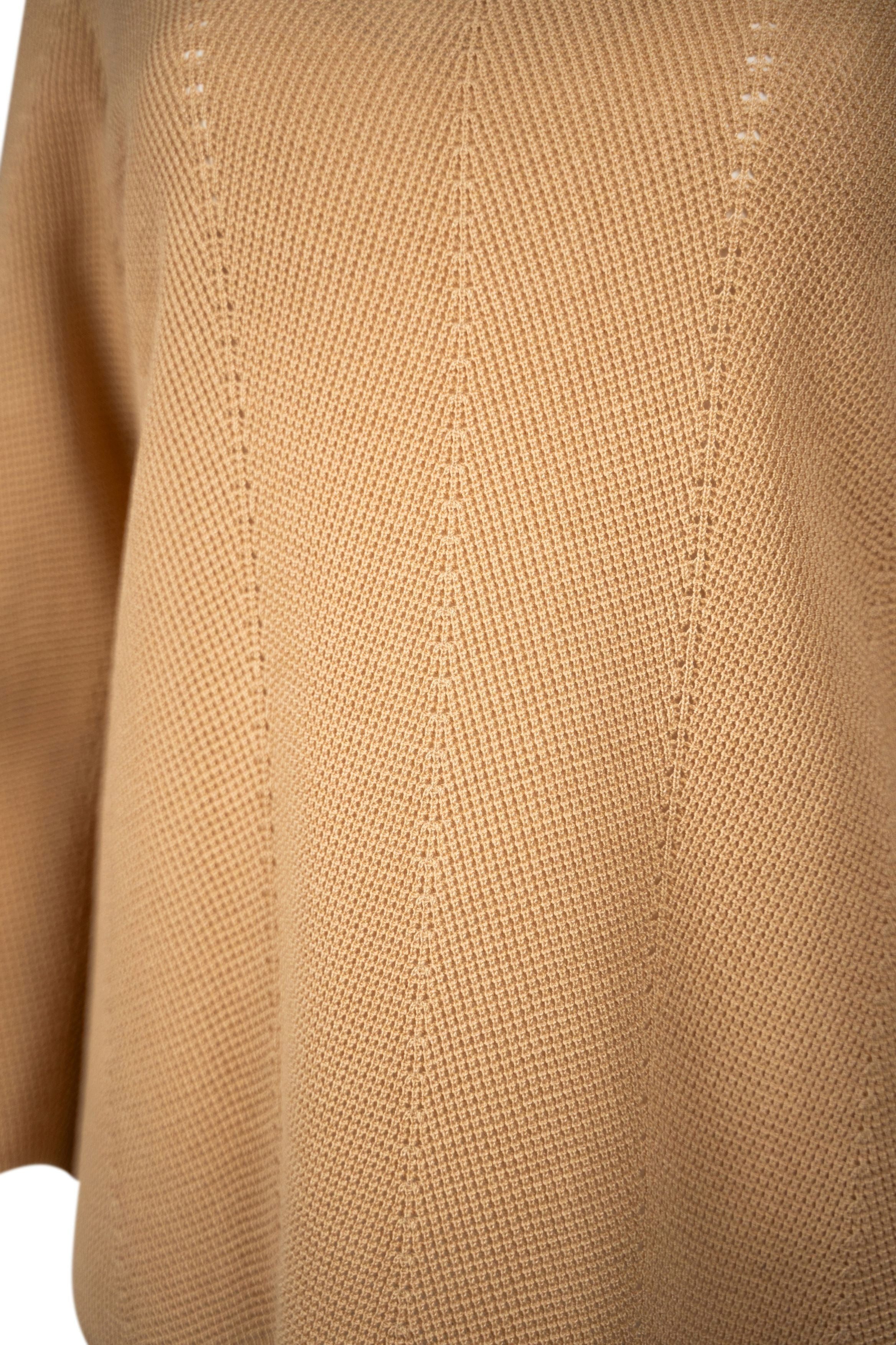 Faber 3/4 Arm-Pullover BASIC-Pullover mit Zackenstruktur mit 3/4-Arm in Farbe Beige mit 3/4-Arm