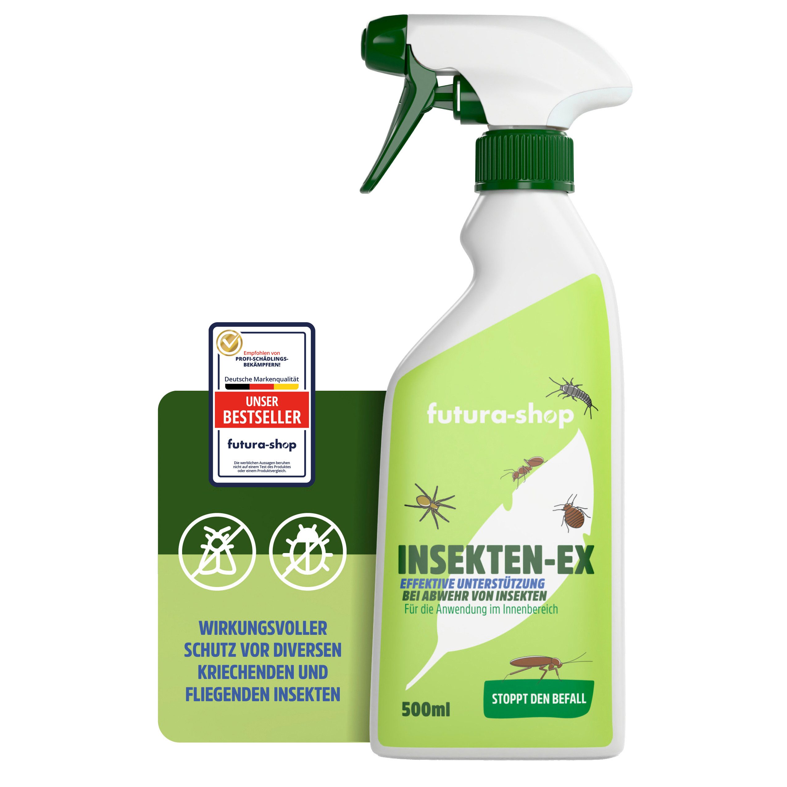 Futura-Shop Insektenspray Insektenspray zur Insektenbekämpfung / Ungeziefer bekämpfen, 500 ml