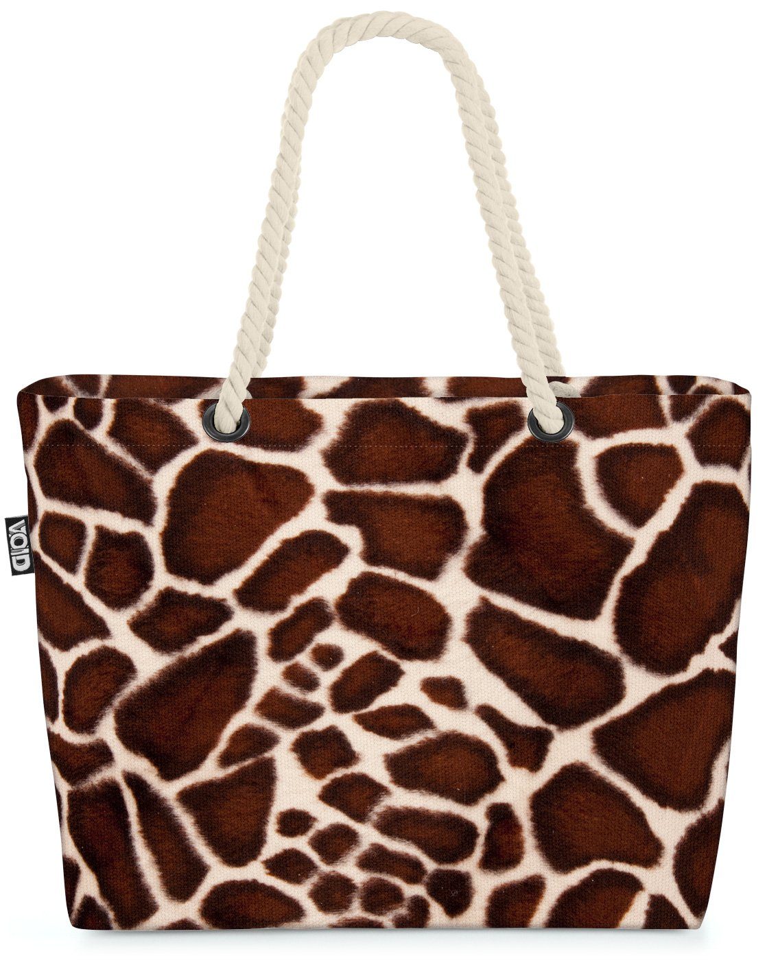 VOID Strandtasche (1-tlg), Afrika Safari Giraffe Bag Muster Beach gefleckt Savanna Steppe Pelz Tier-Fell