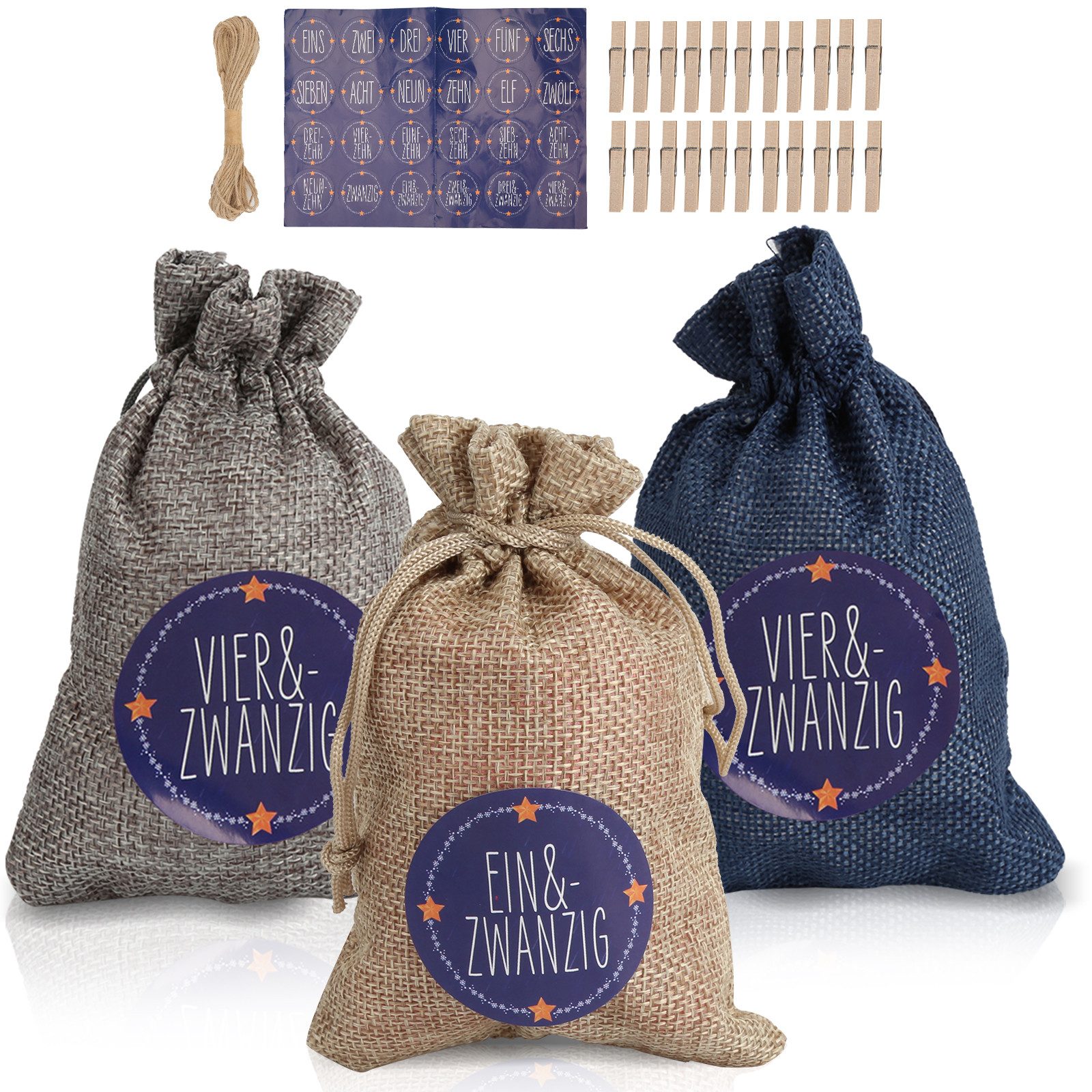 Clanmacy Christbaumschmuck Adventskalender zum Befüllen, Weihnachten Geschenksäckchen Bastelset (1-tlg)