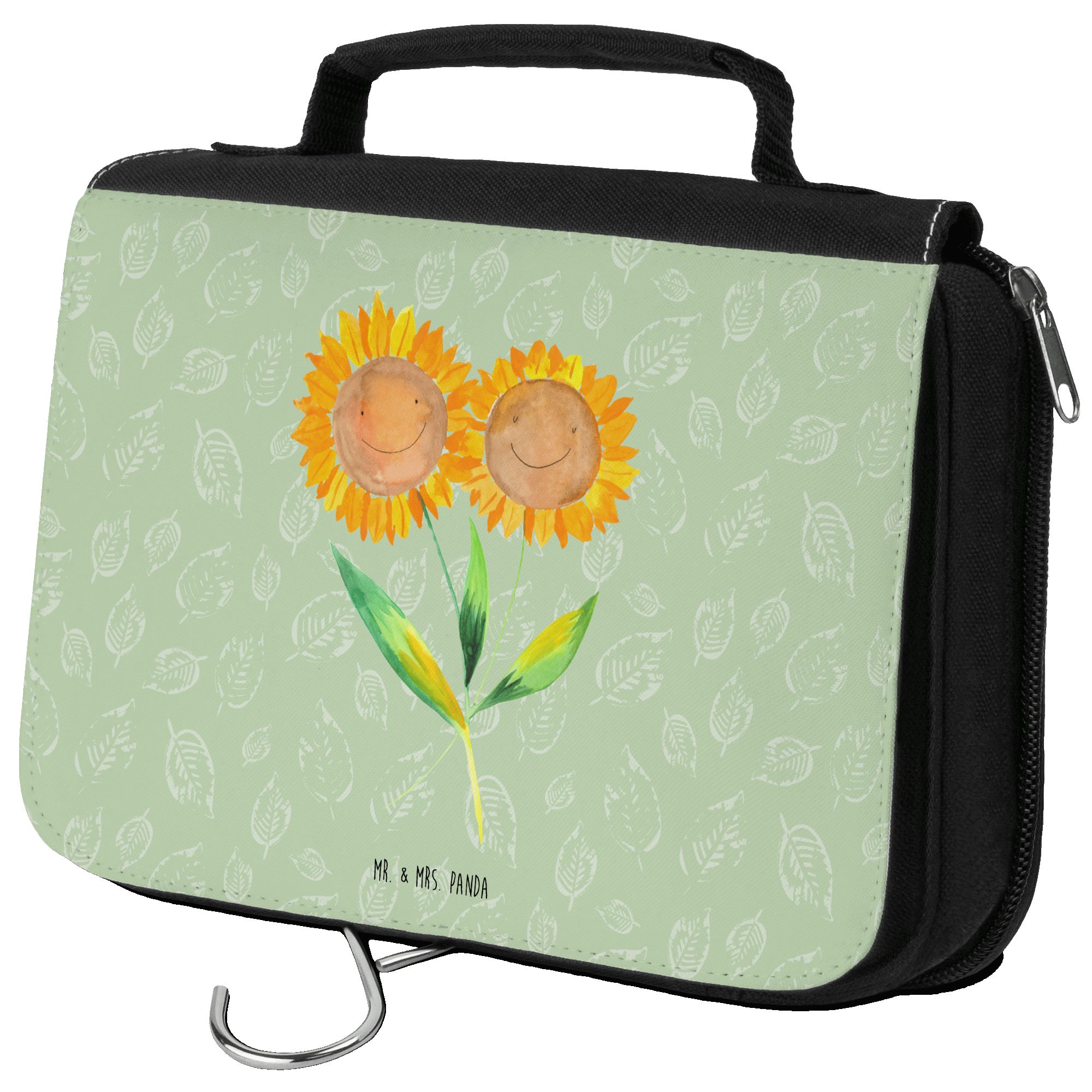 Kulturbeutel Blume Sonnenblume, Waschbeutel, Blattgrün, beauty case, Sonnenblume
