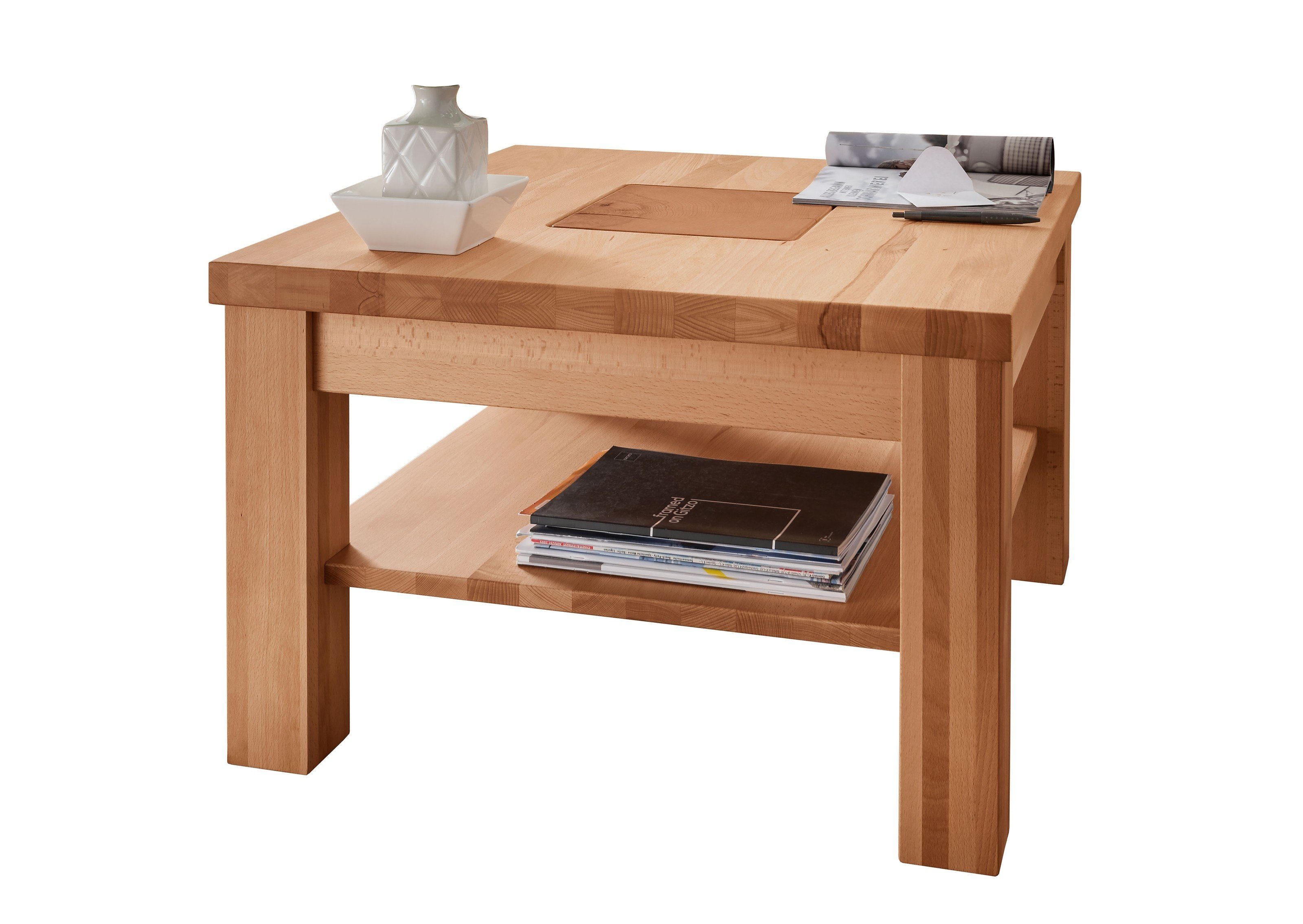Lebenswert Couchtisch WZ-0315 (BxHxT: 70x45x70 cm), aus Kernbuche in natur geölt