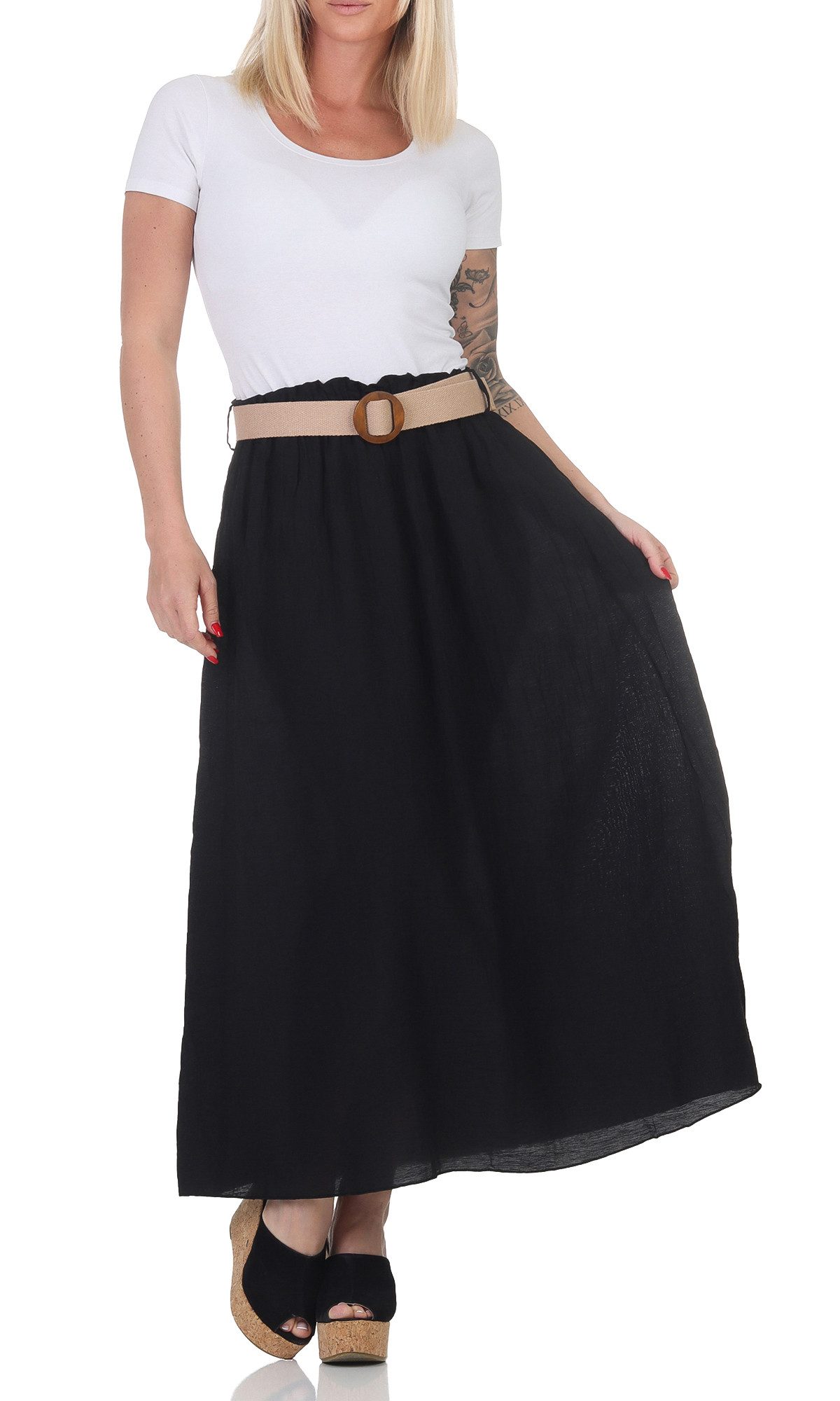 simaranda Sommerrock Damen Rock 31262 36-40 Schwarz