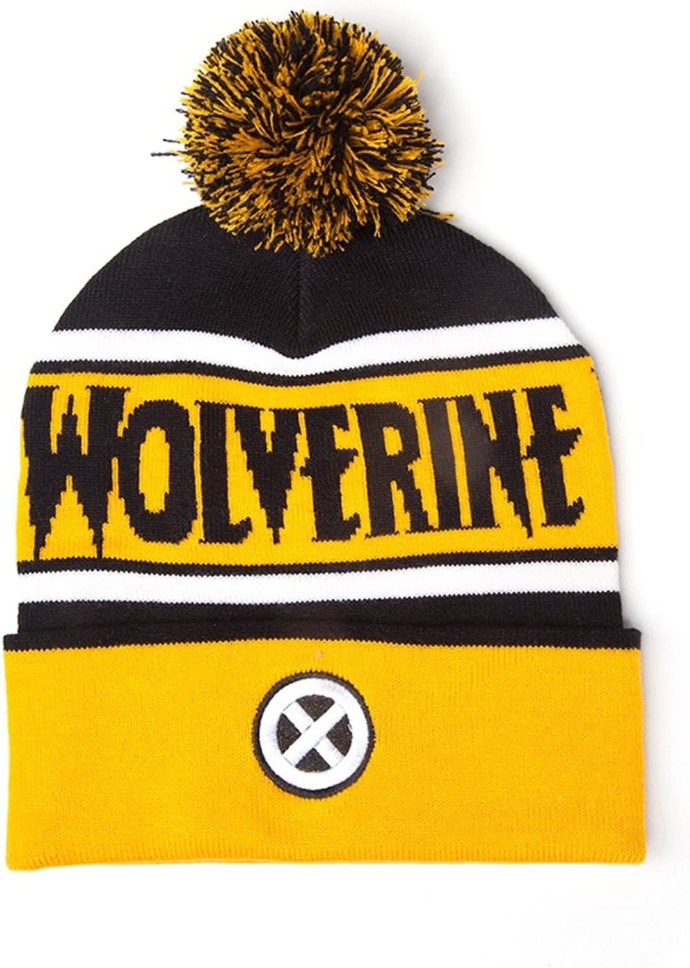 MARVEL Strickmütze X-MEN Marvel Mütze Schwarz-Gelb Wolverine Wintermütze Erwachsene