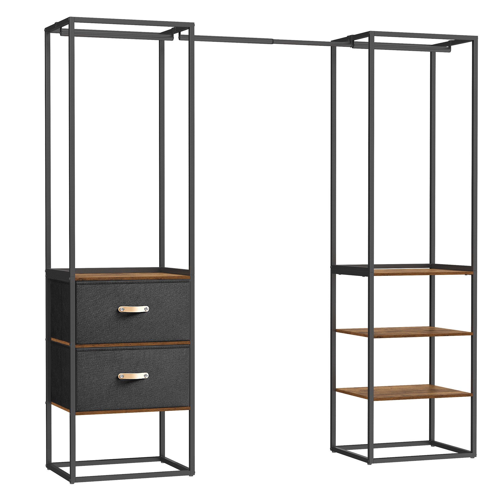 SONGMICS Kleiderschrank Kleiderständer hochbelastbar, 2 Schubladen, günstig online kaufen