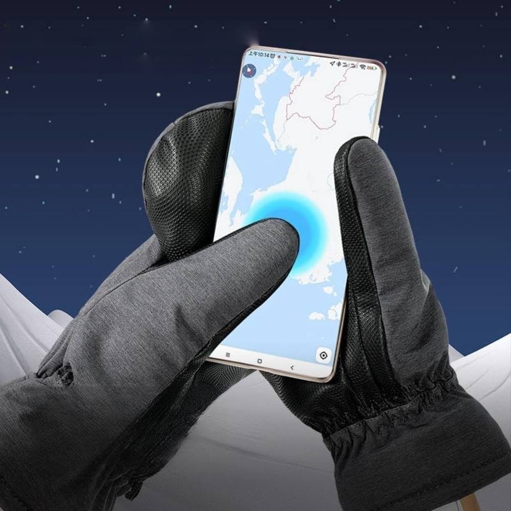 Blusmart Skihandschuhe Wasserdichte Skifäustlinge mit Innenhandschuhen (Reißverschlusstasche, Warm und bequem) Für Skiausflug, Winterhandschuhe zum Skifahren
