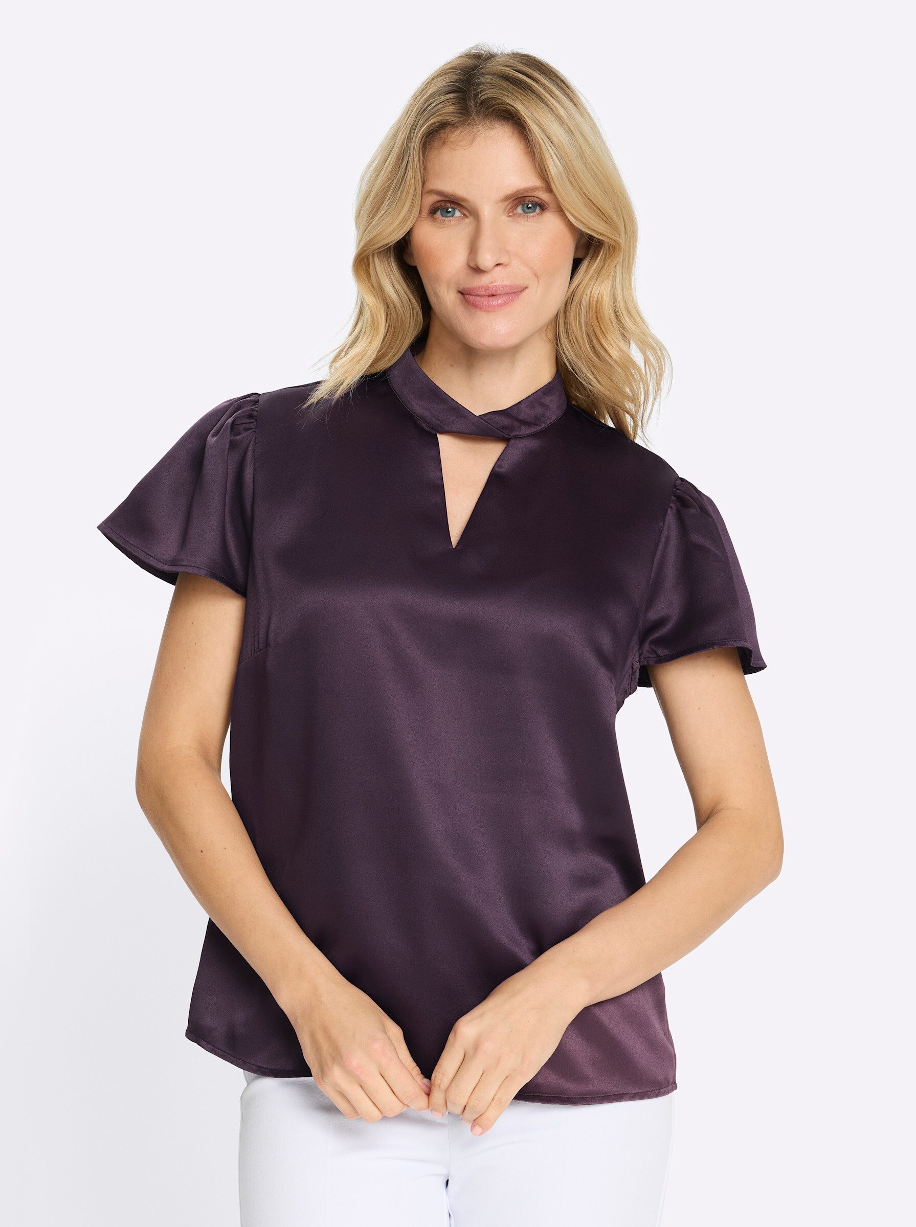 Klassische Bluse Kurzarm-Bluse Kurzarm