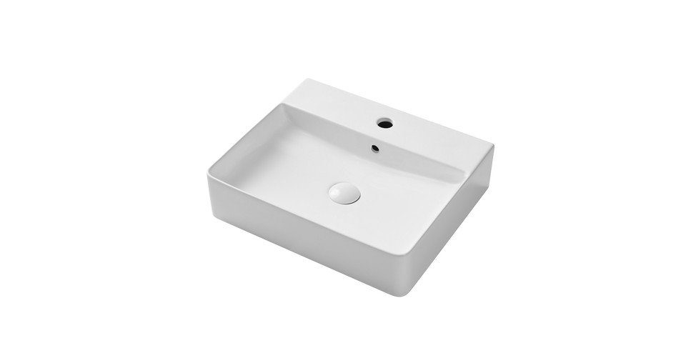 Primaster Waschbecken Primaster Keramikwaschbecken 50 cm Prag weiß matt