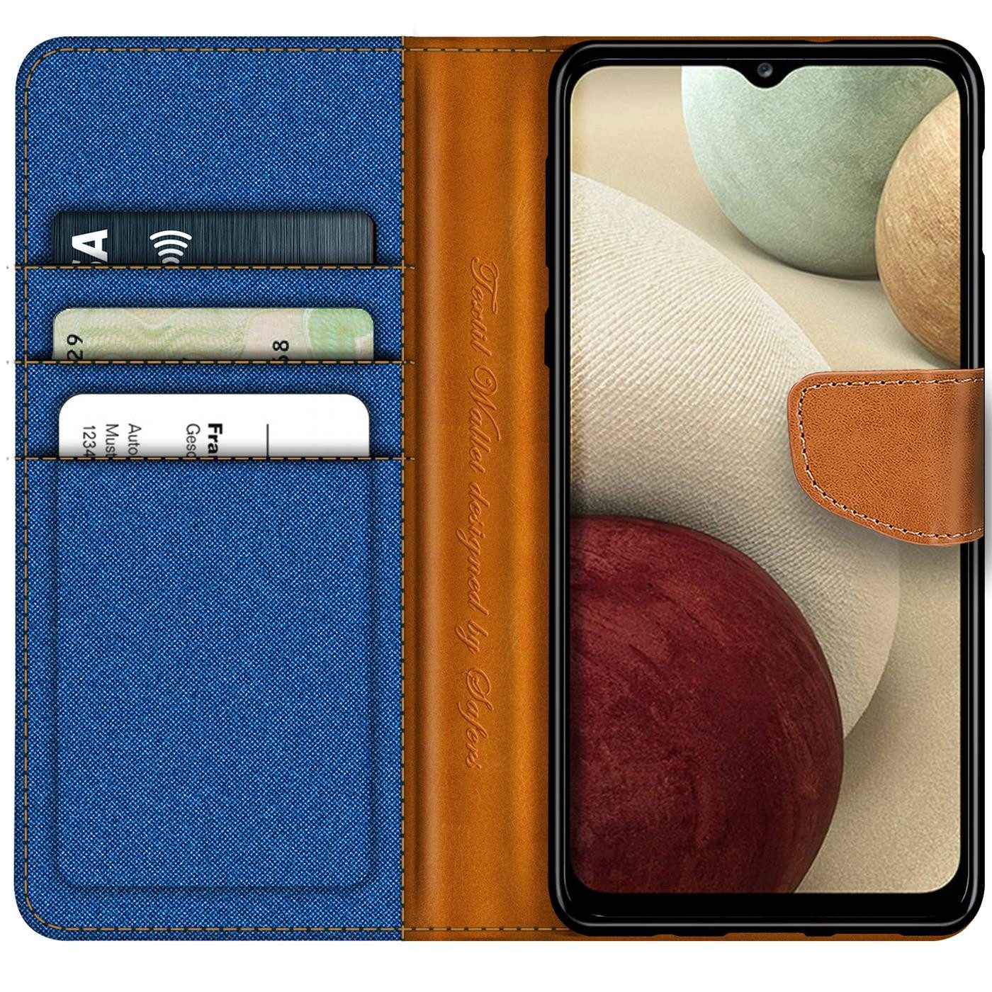 CoolGadget Handyhülle Denim Schutzhülle Flip Case für Samsung Galaxy M32 6,4 Zoll, Book Cover Handy Tasche Hülle für Samsung M32 Klapphülle