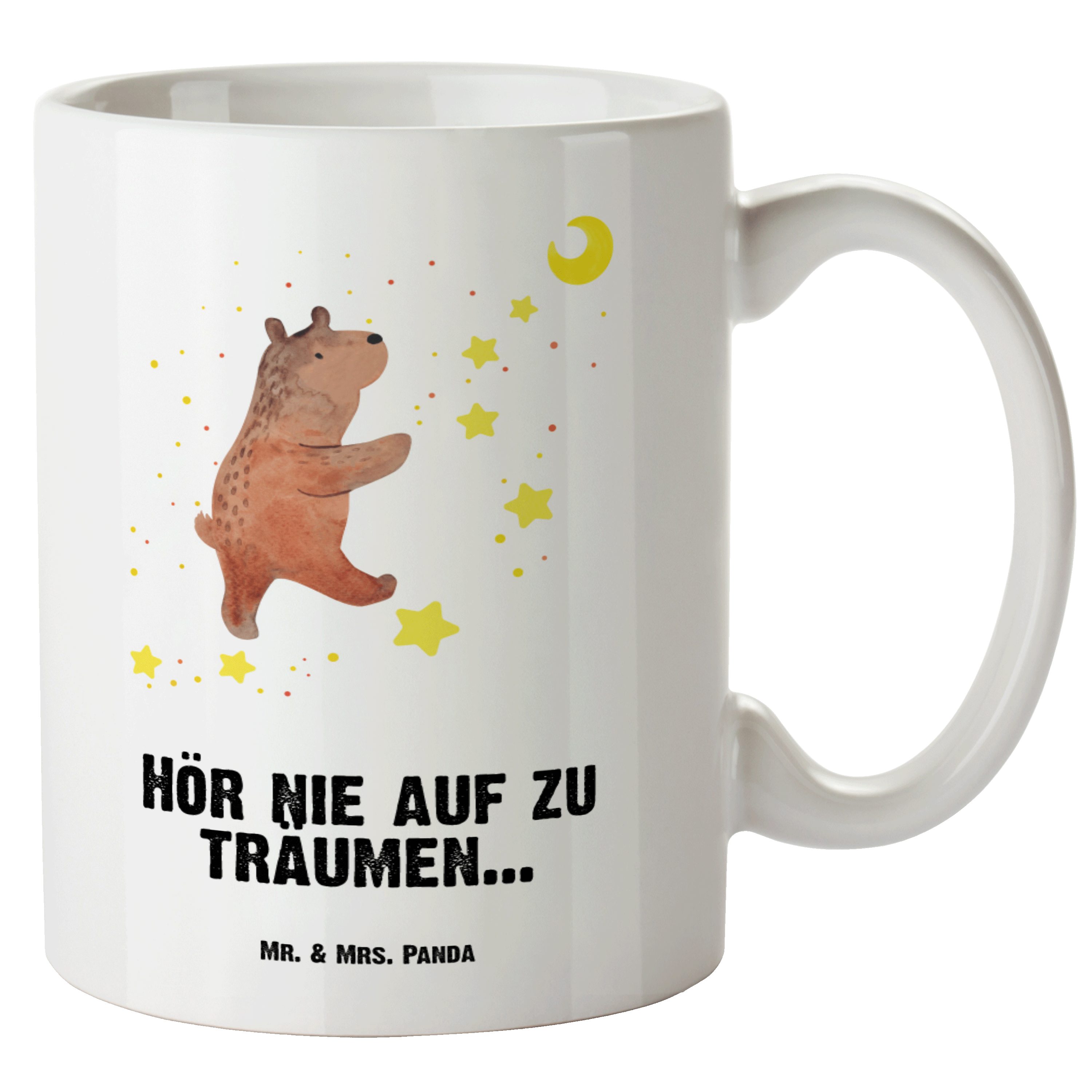 Mr. & Mrs. Panda Tasse Bär Träume - Weiß - Geschenk, Teddybär, Träumen, Grosse Kaffeetasse, XL Tasse Keramik