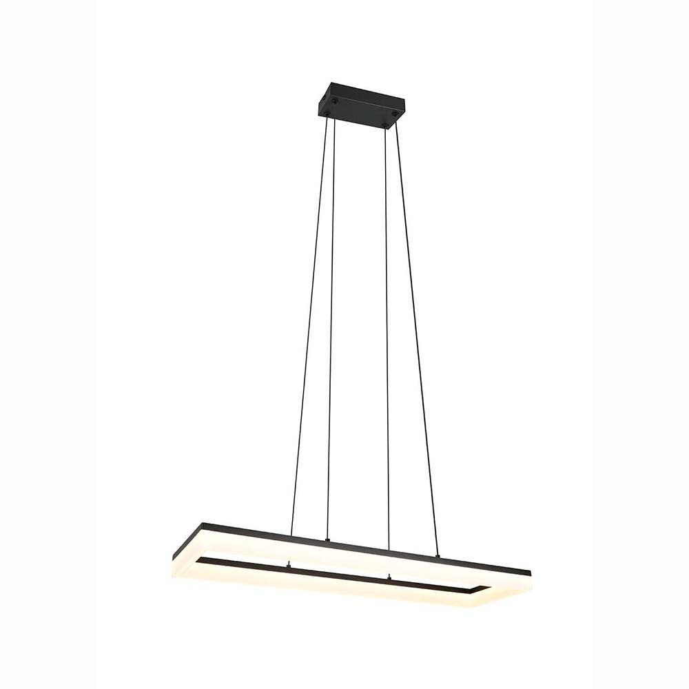 Reality Leuchten LED-Hängeleuchte, LED-Leuchtmittel fest verbaut, Warmweiß, LED Pendelleuchte Wohnzimmerlampe Hängelampe schwarz SMD 27W B 70 cm