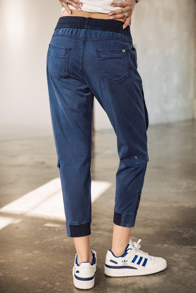 Freeman T. Porter Cargohose Celine Jazz peacoat Elastikbund mit Tunnelzug - leichte sommerliche Hose