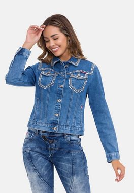 Cipo & Baxx Jeansjacke mit modernen Nieten-Details