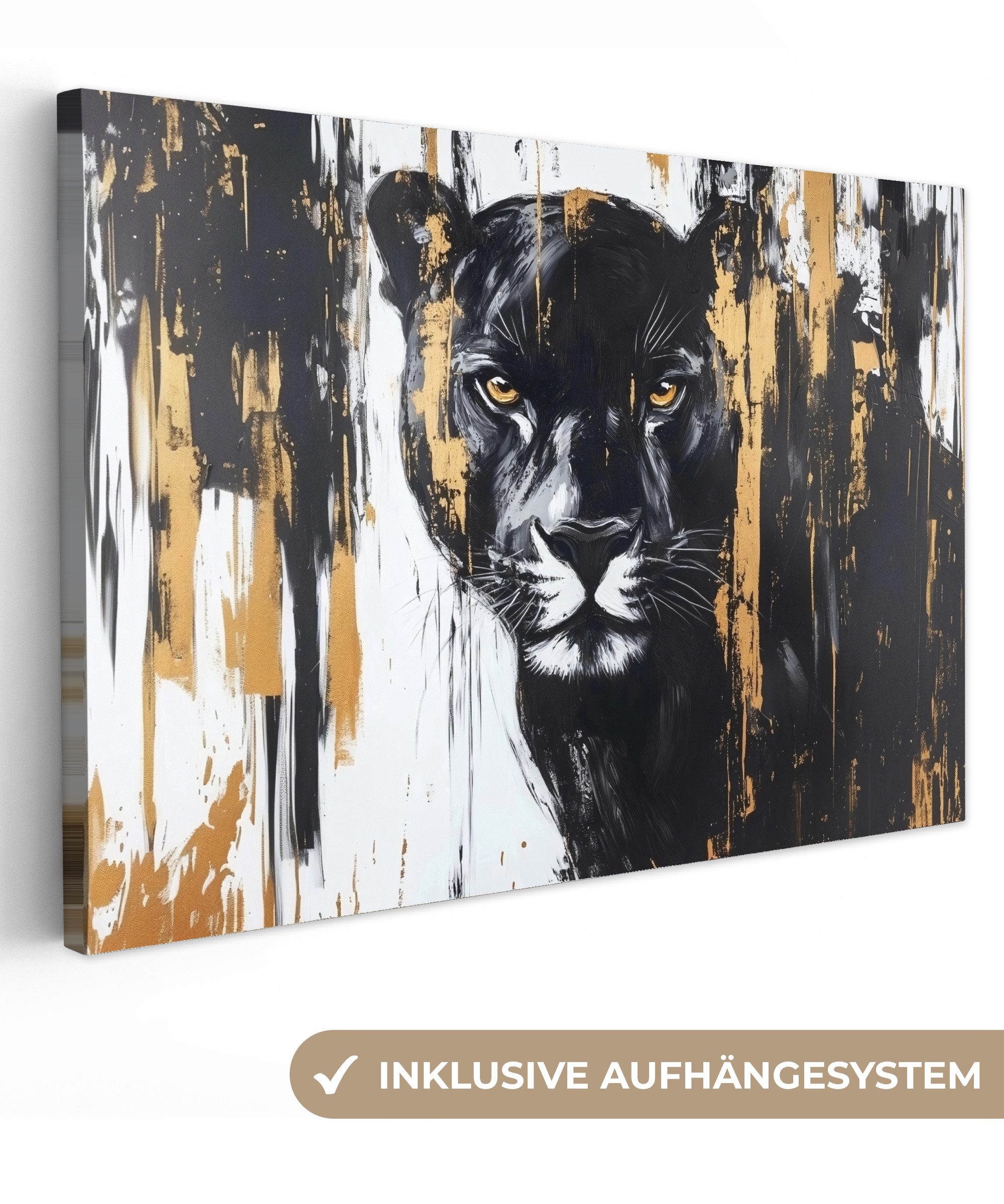 OneMillionCanvasses® Leinwandbild Panther - Schwarz - günstig online kaufen